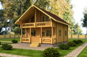 Деревянный дом из оцилиндрованного бревна «Настя»