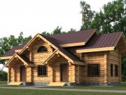 Деревянный дом из оцилиндрованного бревна «ТвинХаус»