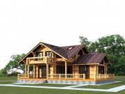 Деревянный дом из оцилиндрованного бревна «Усадьба-1» Деревянный дом из оцилиндрованного бревна «Усадьба-1»