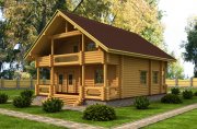 Деревянный дом из оцилиндрованного бревна «Загородный» Деревянный дом из оцилиндрованного бревна «Загородный»