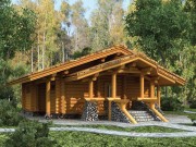 Деревянный дом из оцилиндрованного бревна «Турист-1»