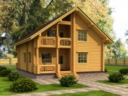 Деревянный дом из оцилиндрованного бревна «Загородный»